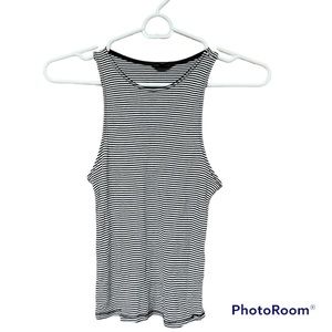 ▪️AEROPOSTALE: Women’s size S, black & white striped tank top, slightly cropped.